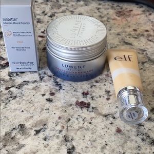 Lumene rich cream, elf primer, SkinBetter spf